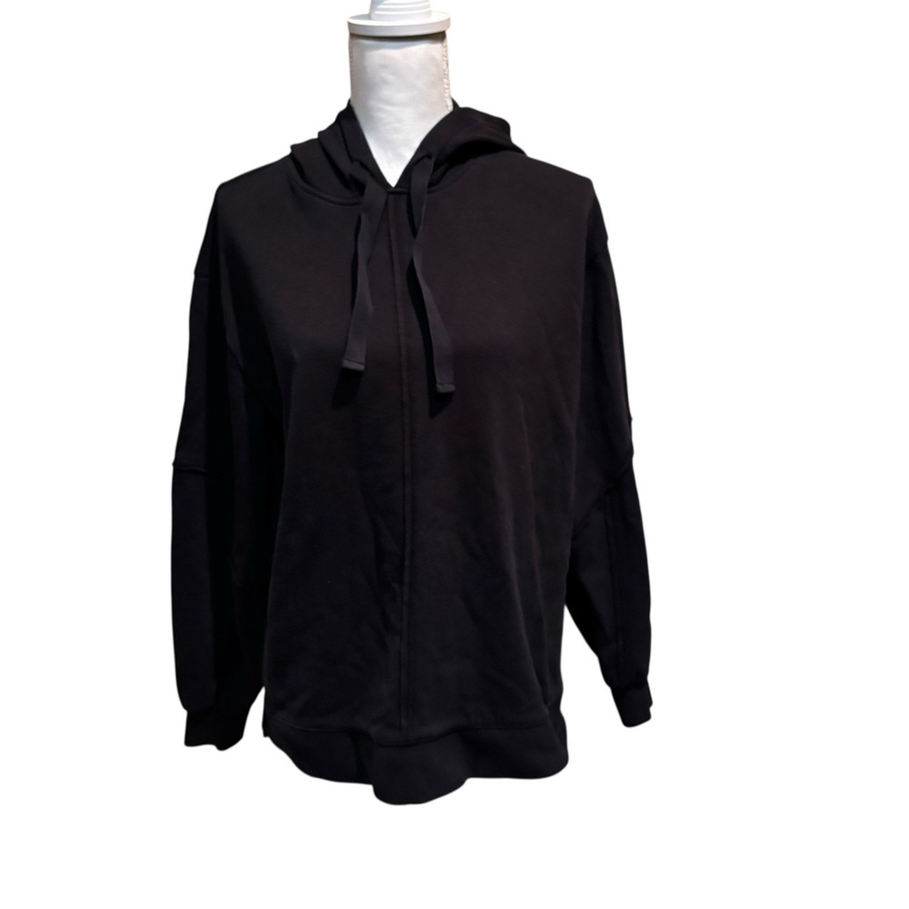Sweaty Betty Black Relaxed Fit Hoodie Women's Size 6 Split Hem Oversized